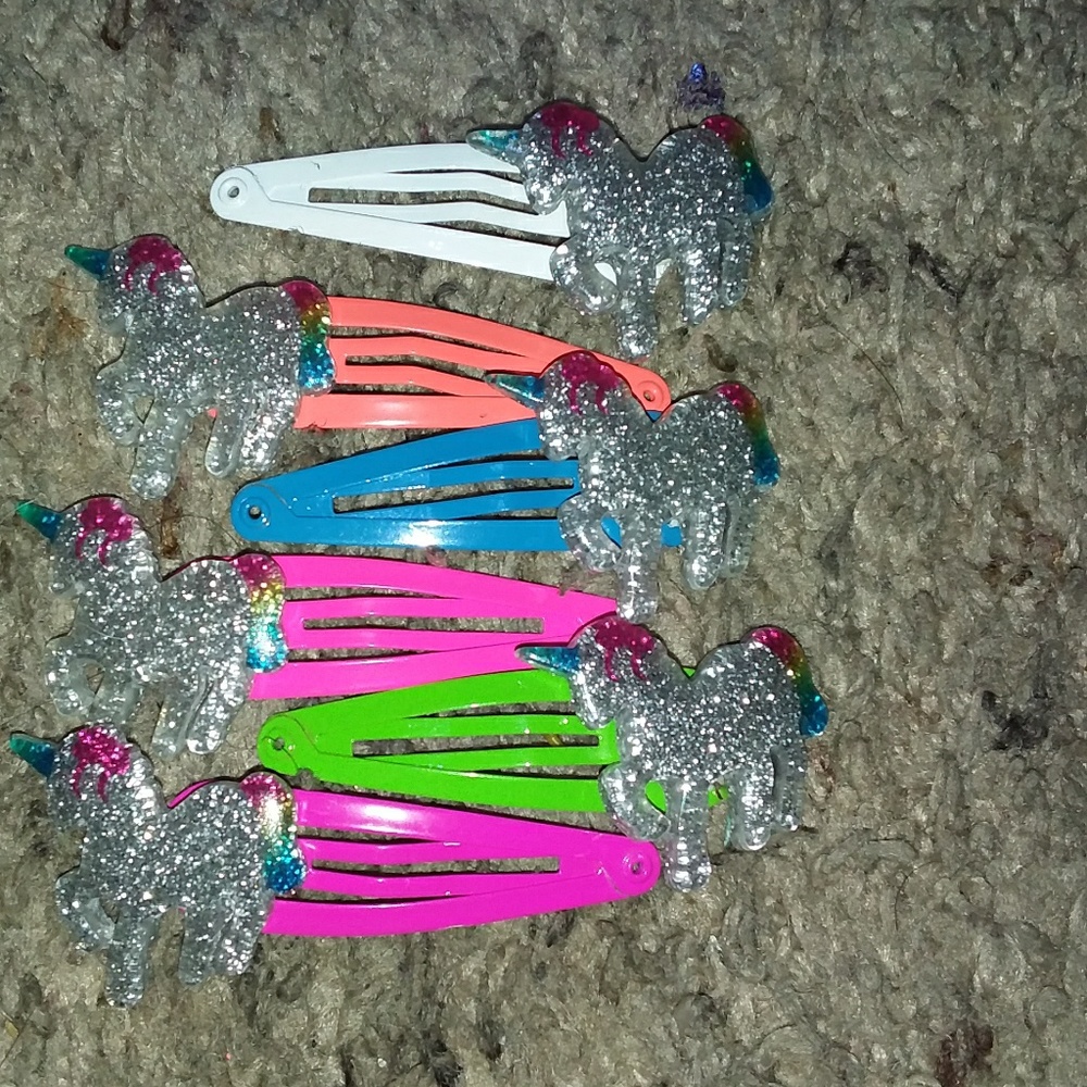 Unicorn hair clips
